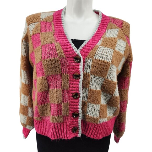 Torrid Womens Checkered Button-Up Cardigan Sweater Size 0 Acrylic Blend - Picture 10 of 10